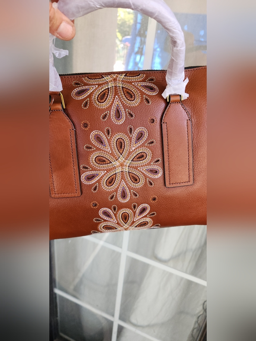 FOSSILParker Embroidery SatchelBrown leather - Picture 4 of 7